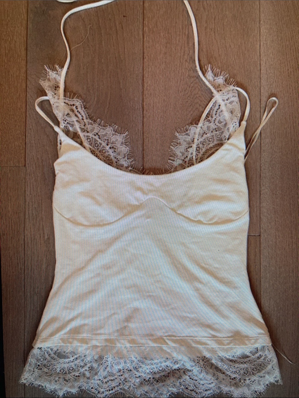 Delicate Lace Trim White Camisole Top